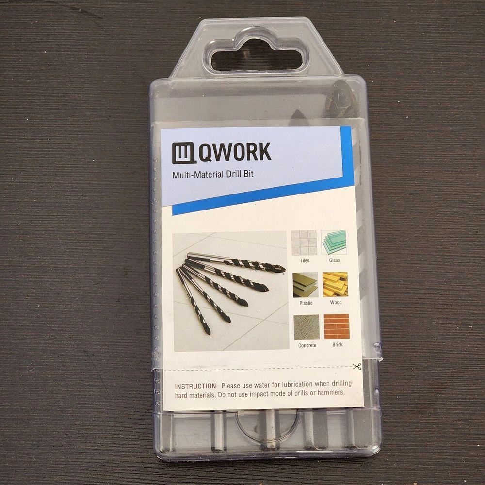 5 Pcs Qwork, WD1801 6, 8, 10, 12mm Multi Material Drill Bit Set, For Concrete‎